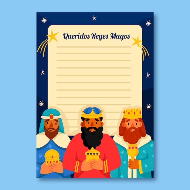 plantilla de letra plana para reyes magos