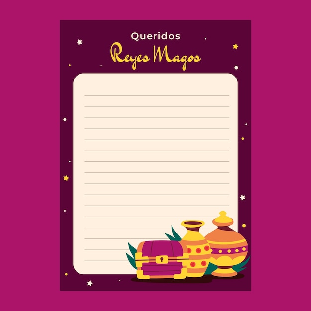 Plantilla de letra plana para reyes magos