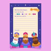 Vector gratuito plantilla de letra plana para reyes magos