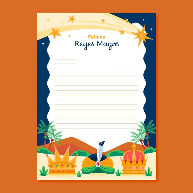 plantilla de letra plana para reyes magos