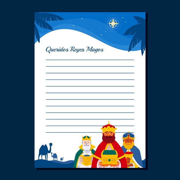 plantilla de letra plana para reyes magos