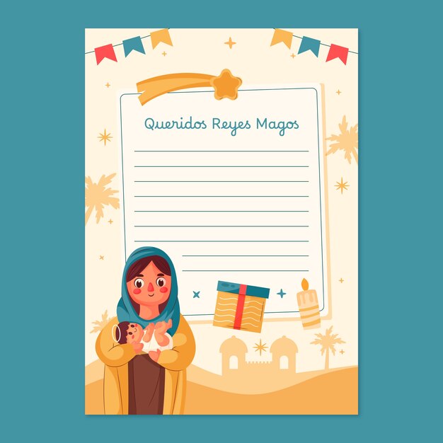 plantilla de letra plana para reyes magos