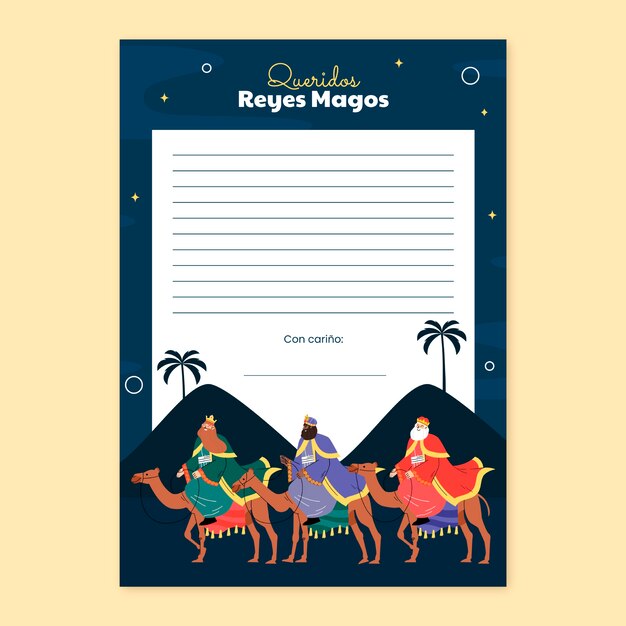 plantilla de letra plana para reyes magos