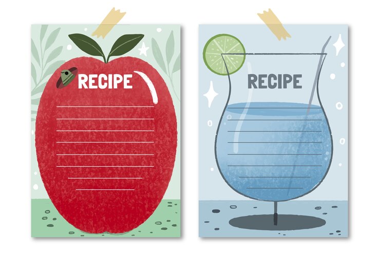 Vector gratuito plantilla de libro de recetas dibujada a mano