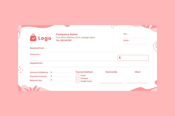 Vector gratuito plantilla de libro de recibos de diseño plano