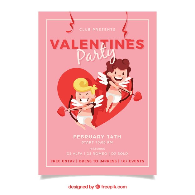 Plantilla linda de flyer de san valentin