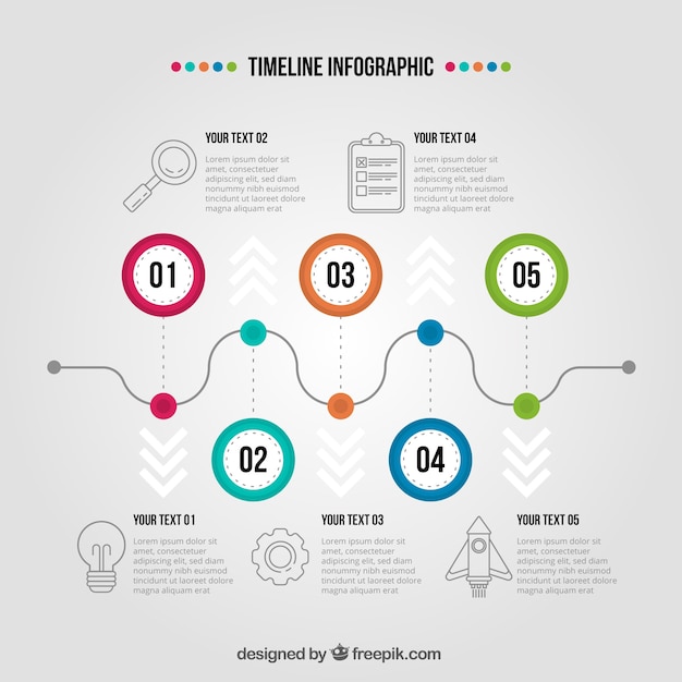 Vector gratuito plantilla de línea de tiempo infográfica