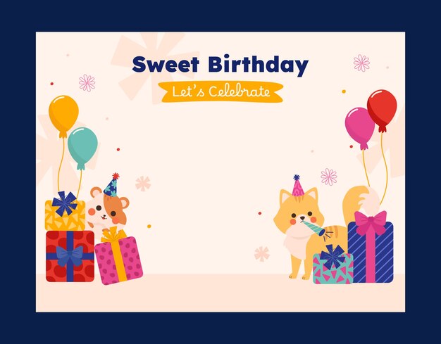 plantilla de llamada fotográfica para la celebración de un cumpleaños