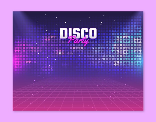 plantilla de llamada fotográfica de la fiesta de discoteca en gradiente