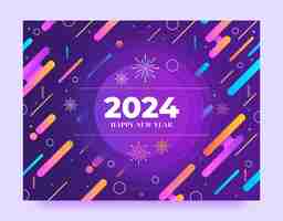 Vector gratuito plantilla de llamada de fotos para la celebración del año nuevo 2024