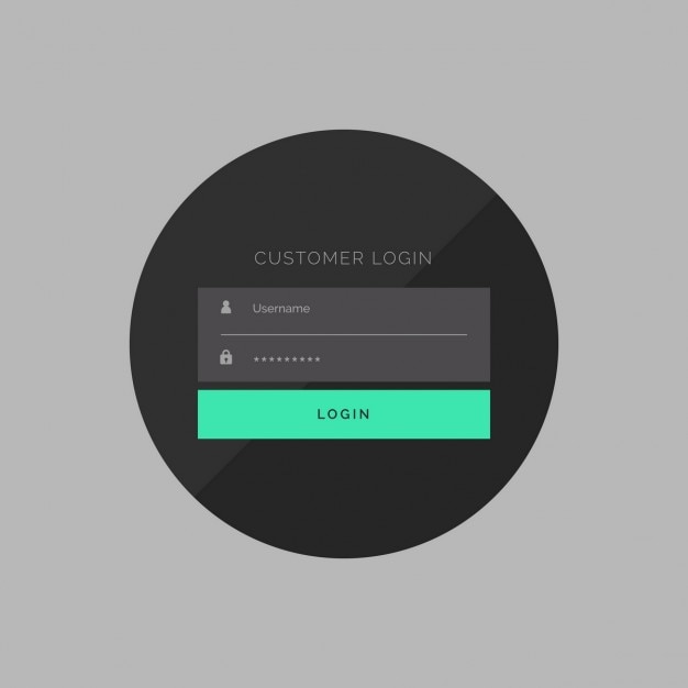 Vector gratuito plantilla de login con forma circular