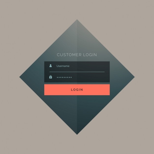 Plantilla de login con forma de rombo