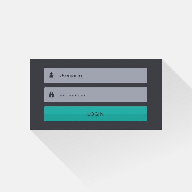 Plantilla de login  sobre un fondo blanco