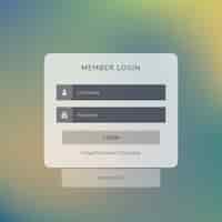 Vector gratuito plantilla de login  sobre un fondo borroso