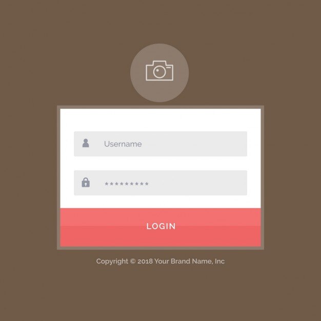Plantilla de login sobre un fondo marrón