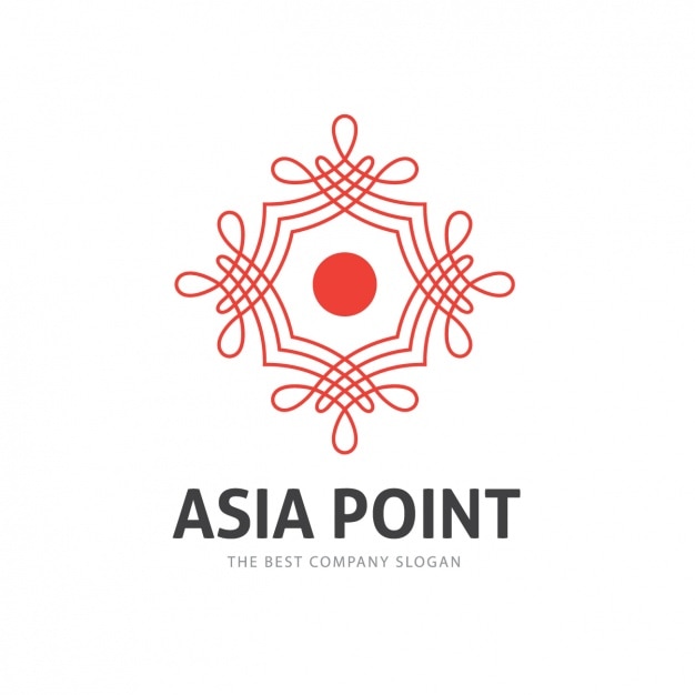 Vector gratuito plantilla de logo asiático rojo