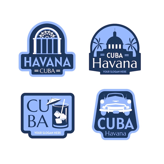 Vector gratuito plantilla de logo cubano dibujado a mano