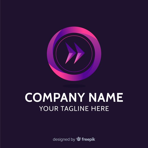 Plantilla de logo con degradado con forma abstracta
