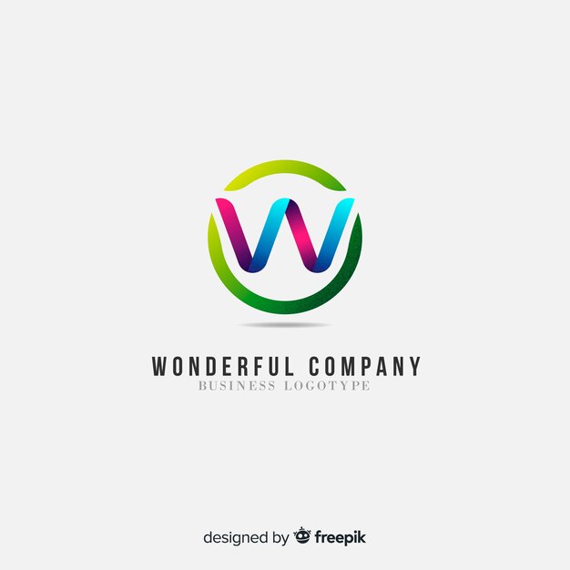 Plantilla de logo con degradado con forma abstracta