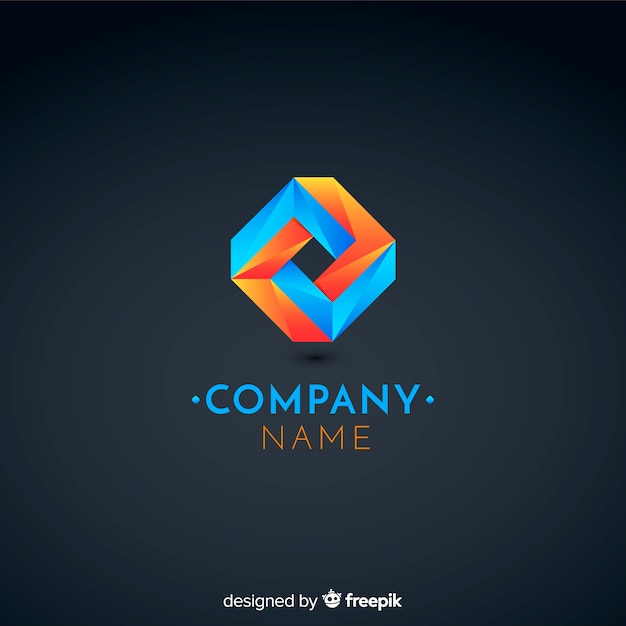 Plantilla de logo con degradado con forma abstracta