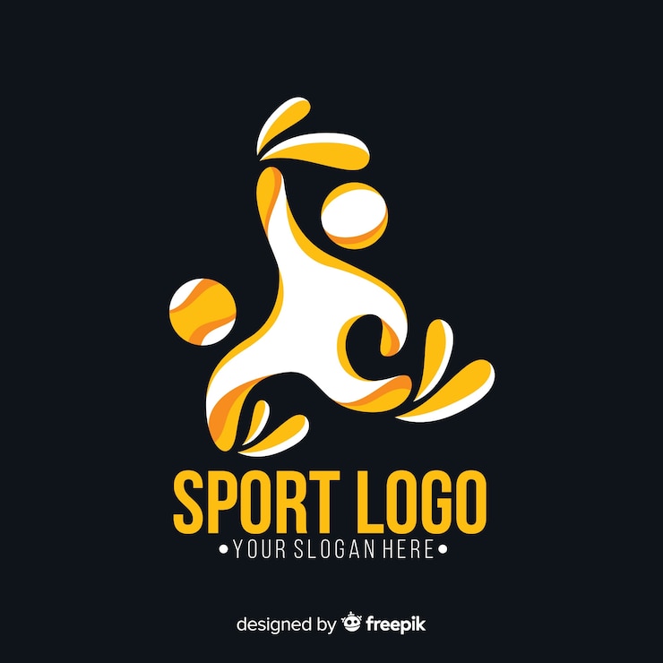 Vector gratuito plantilla de logo de deporte con forma abstracta