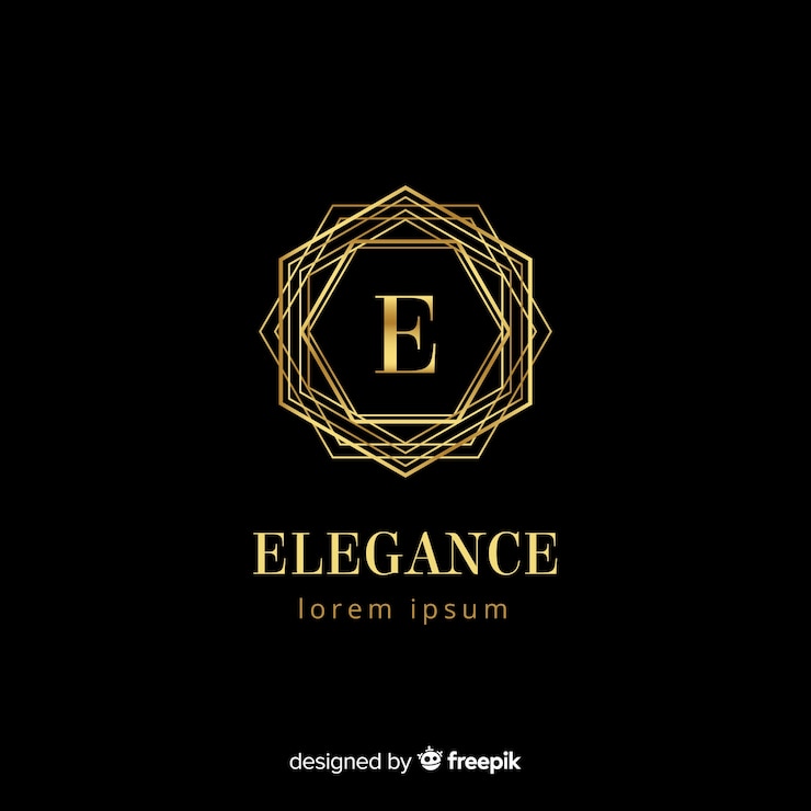 Vector gratuito plantilla de logo elegante dorado con adornos