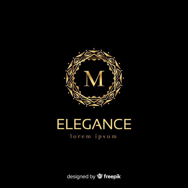 Vector gratuito plantilla de logo elegante dorado con adornos