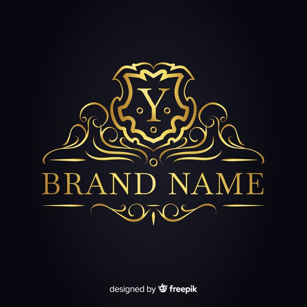 Plantilla de logo elegante dorado para empresas