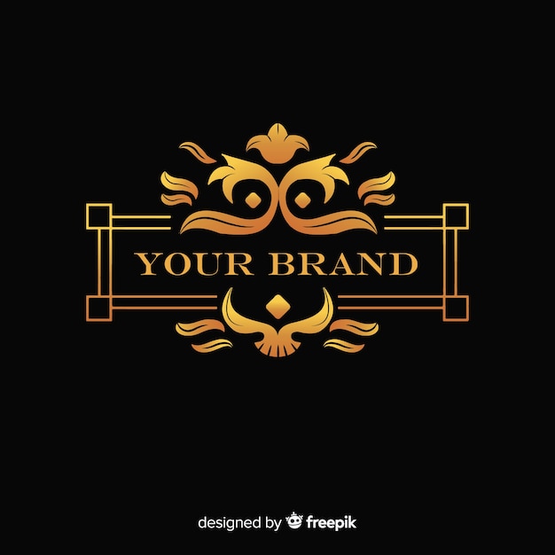 Plantilla de logo elegante dorado