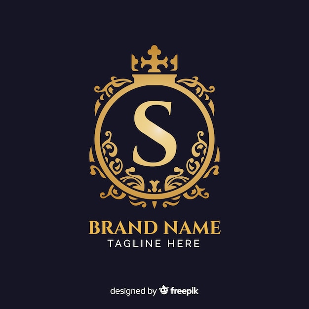 Vector gratuito plantilla de logo elegante dorado