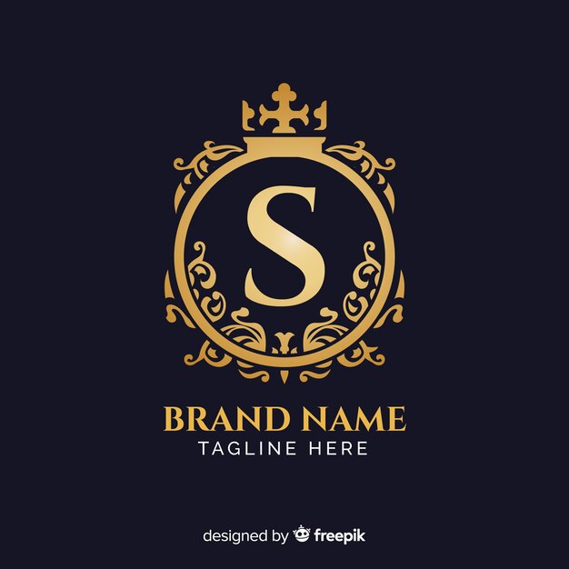 Plantilla de logo elegante dorado