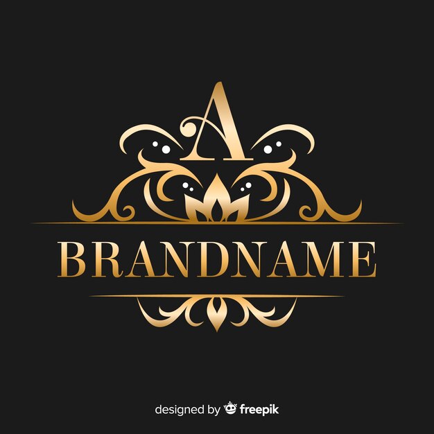 Plantilla de logo elegante dorado