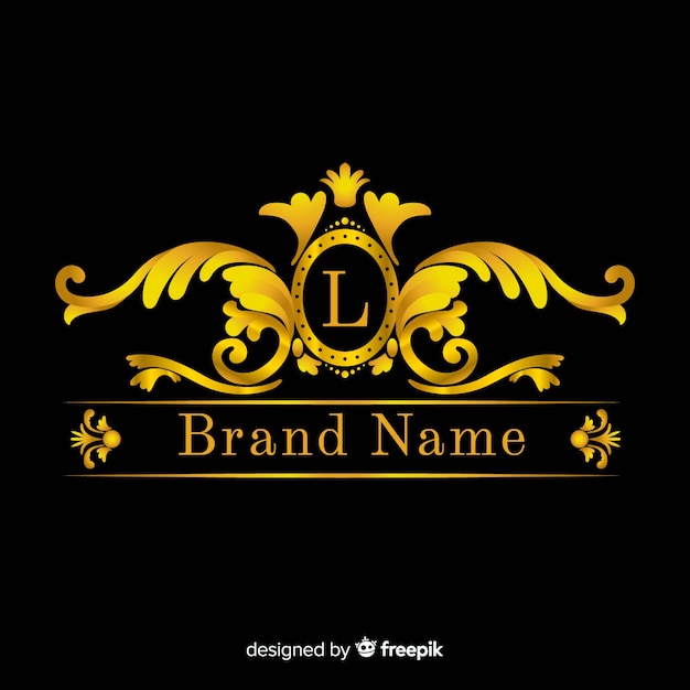 Plantilla de logo elegante dorado