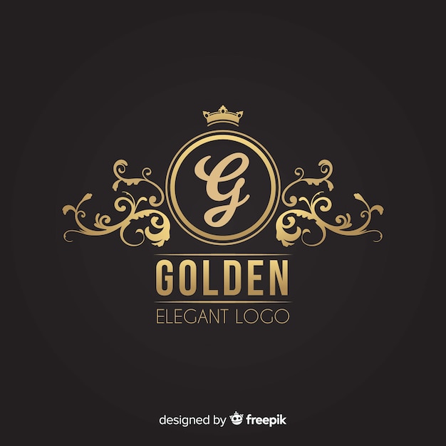 Plantilla de logo elegante dorado