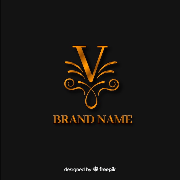Plantilla de logo elegante dorado
