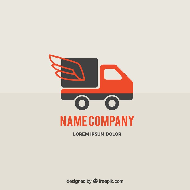 Vector gratuito plantilla de logo de envíos con camión