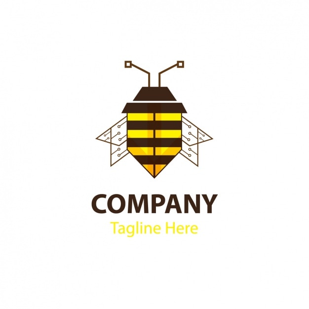 Plantilla de logo con forma de abeja