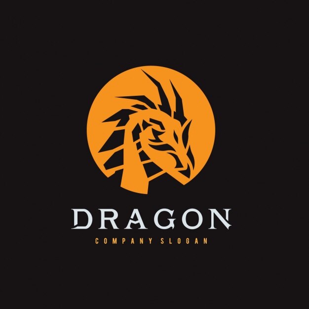 Plantilla de logo con forma de dragón