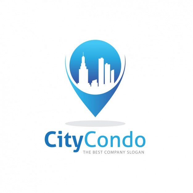 Plantilla de logo con forma de marcador
