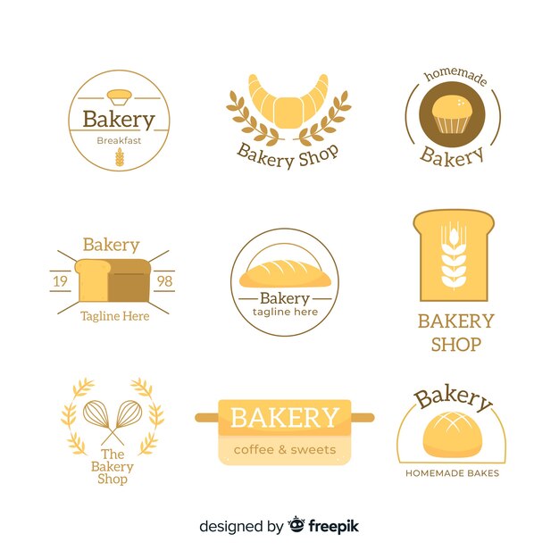 Plantilla de logo de panadería en diseño plano