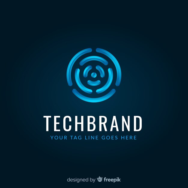 Plantilla de logo de tecnología con formas abstractas
