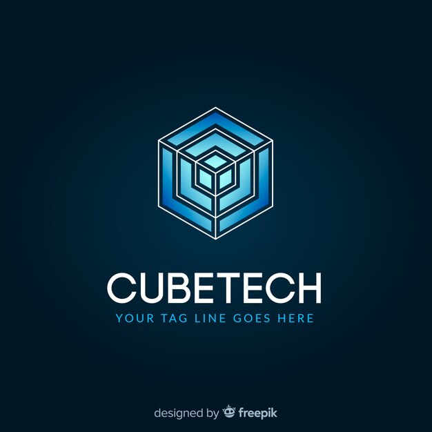Plantilla de logo de tecnología con formas abstractas