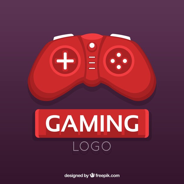 Plantilla de logo de videojuego con mando de juego