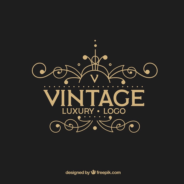 Vector gratuito plantilla de logo vintage y lujoso