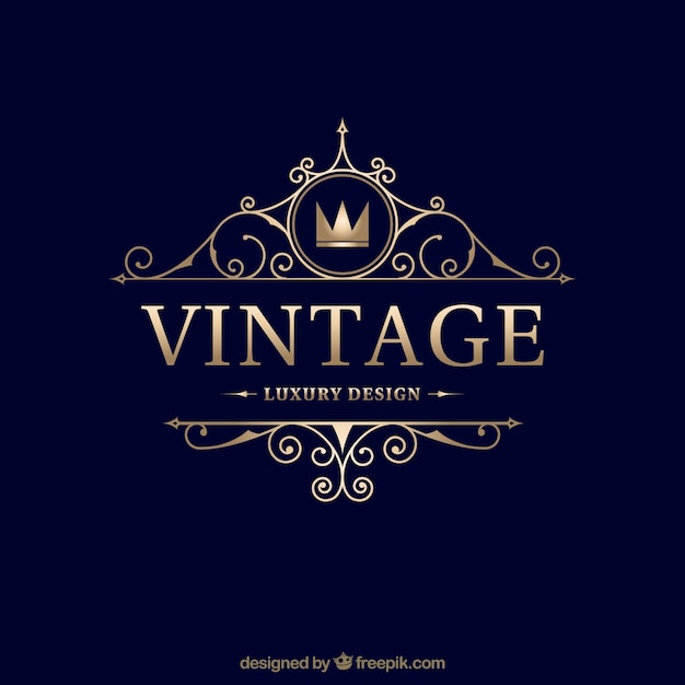 Plantilla de logo vintage y lujoso