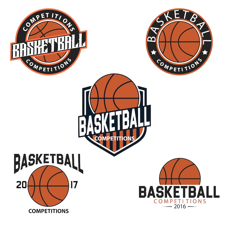 Vector gratuito plantilla de logos de baloncesto
