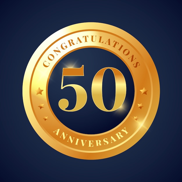 Plantilla de logotipo de 50 cumpleaños degradado