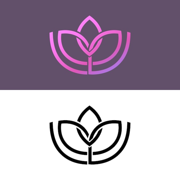 Plantilla de logotipo abstracto en colección de dos versiones