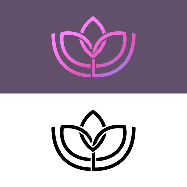 Plantilla de logotipo abstracto en colección de dos versiones