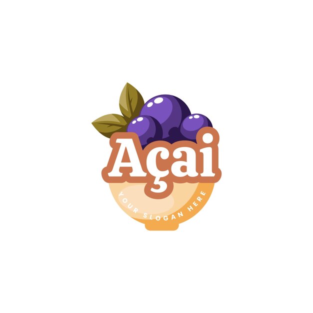 Plantilla de logotipo de acaiteria dibujada a mano